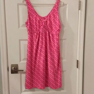 Fresh Produce Pink Print Knit Sun Dress Sz M EUC